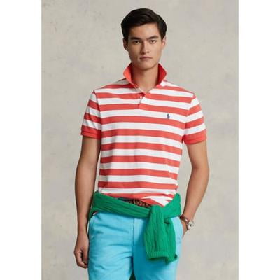 $115 Polo Ralph Lauren Men's, Classic Fit Bold Stripes Mesh Shirt, Red/White,XXL