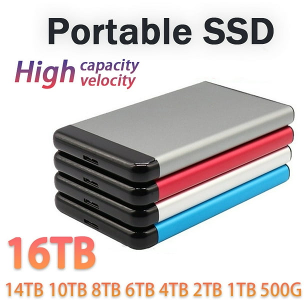 Disque dur externe SSD, disque dur externe 14 To Disque dur externe  portable Disque dur externe USB 3.0 haute vitesse pour Mac, PC, ordinateur  portable (14To Noir) 
