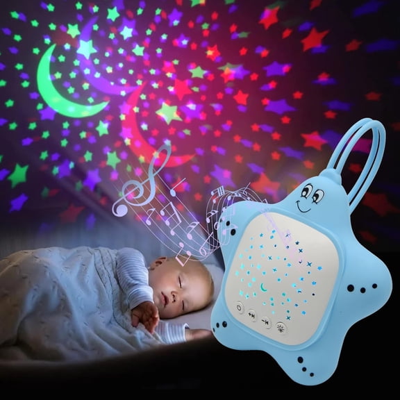 GJX Portable Baby White Noise Sound Machine,Rechargeable Baby Soother with Projector Night Light for Deep Restful Sleep,Sleep Sound Aid Soother Calming Music for Travel,Nursery,Bedroom,Car