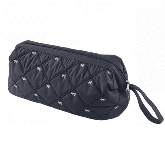 Quilted Hair Tools Travel Bag with Bow Pattern, Portable Hair Styling Accessories Storage Case, Travel Organizer for Hair Dryer, Curling Iron, Flat Iron Hair Tools