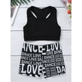 thumbnail image 3 of JanJean Girls 2 Piece Dance Outfit Gymnastics Racer Back Crop Top with Boyshort Sport Athletic Dancewear Black 10-12, 3 of 6