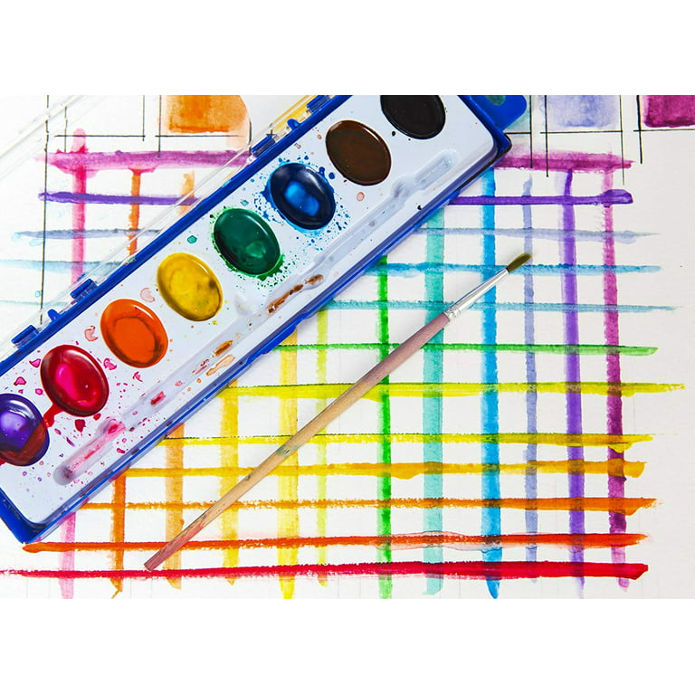  Watercolor Paint Sets for Kids - Bulk Pack of 12, 8 Washable  Water Color Paints in Palette Tray and Painting Brush for Coloring, Art,  Party Favors, Classrooms and Paint Party Supplies 