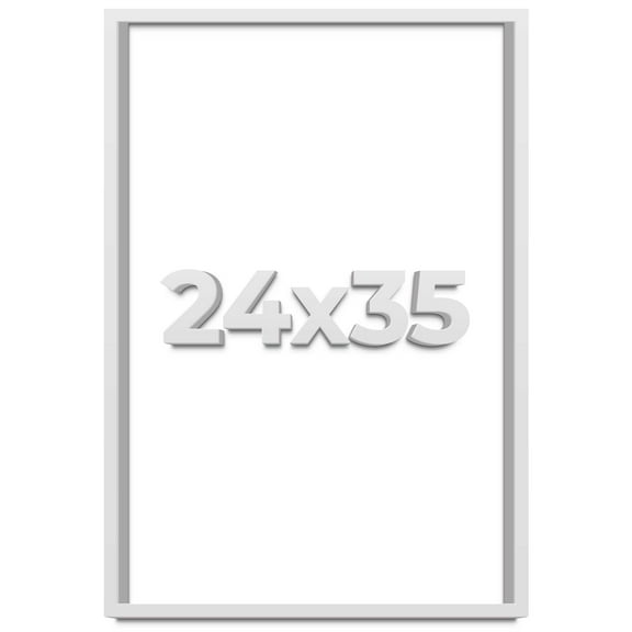 24x35 Shadow Box Frame White | 1 Inches Deep Real Wood Contemporary Shadowbox Display Frame | UV
