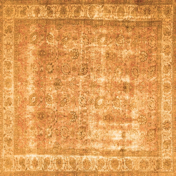 Ahgly Company Indoor Square Persian Orange Traditional Area Rugs, 4' Square