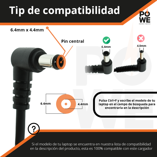 Para Sony Vaio VPC-SB17GW/S Cargador Compatible POWE ADAP038