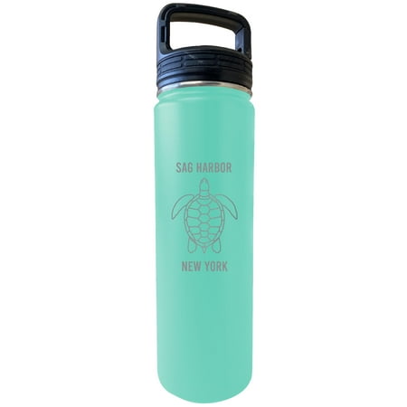 

Sag Harbor New York Souvenir 32 Oz Engraved Seafoam Insulated Double Wall Stainless Steel Water Bottle Tumbler