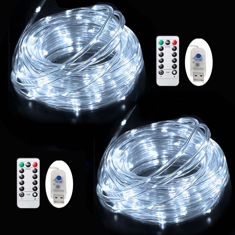 2 Pack LED Outdoor String Lights, Multicolor Indoor with Remote Control ...