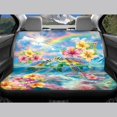 thumbnail image 6 of Pzuqiu Automotive Vehicle Cushion Full Set Polyester, Compatible with Auto Seats SUV Seats, for Truck Cars, Underwater Sea Turtle & Hibiscus Floral Print, 6 of 10
