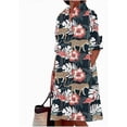thumbnail image 2 of NANAHuang Womens Linen Long Sleeve Simple Printed Button Down Shirt Dress Plus Size Loose Shirt Dresses for Women with 2 Pockets, 2 of 3
