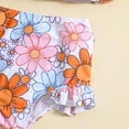thumbnail image 6 of Utlike Girls Swimwear Toddler Summer Cartoon Flower Printed Ruffles 2 Piece Swimwear Swimsuit Bikini Casual Beach Bathing Suit For Girls Size 5 Years-6 Years, 6 of 6