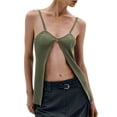 thumbnail image 2 of KelaJuan Women Knit Top, Sleeveless Backless Solid Slit Summer Camisole Clubwear for Party, 2 of 6