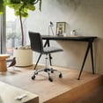 thumbnail image 6 of Furmax Leather Swivel Office Chair - Mid Back Vanity Chair for Makeup Desk, Armless Ribbed Task Chair with Ergonomic Support (Gray), 6 of 7