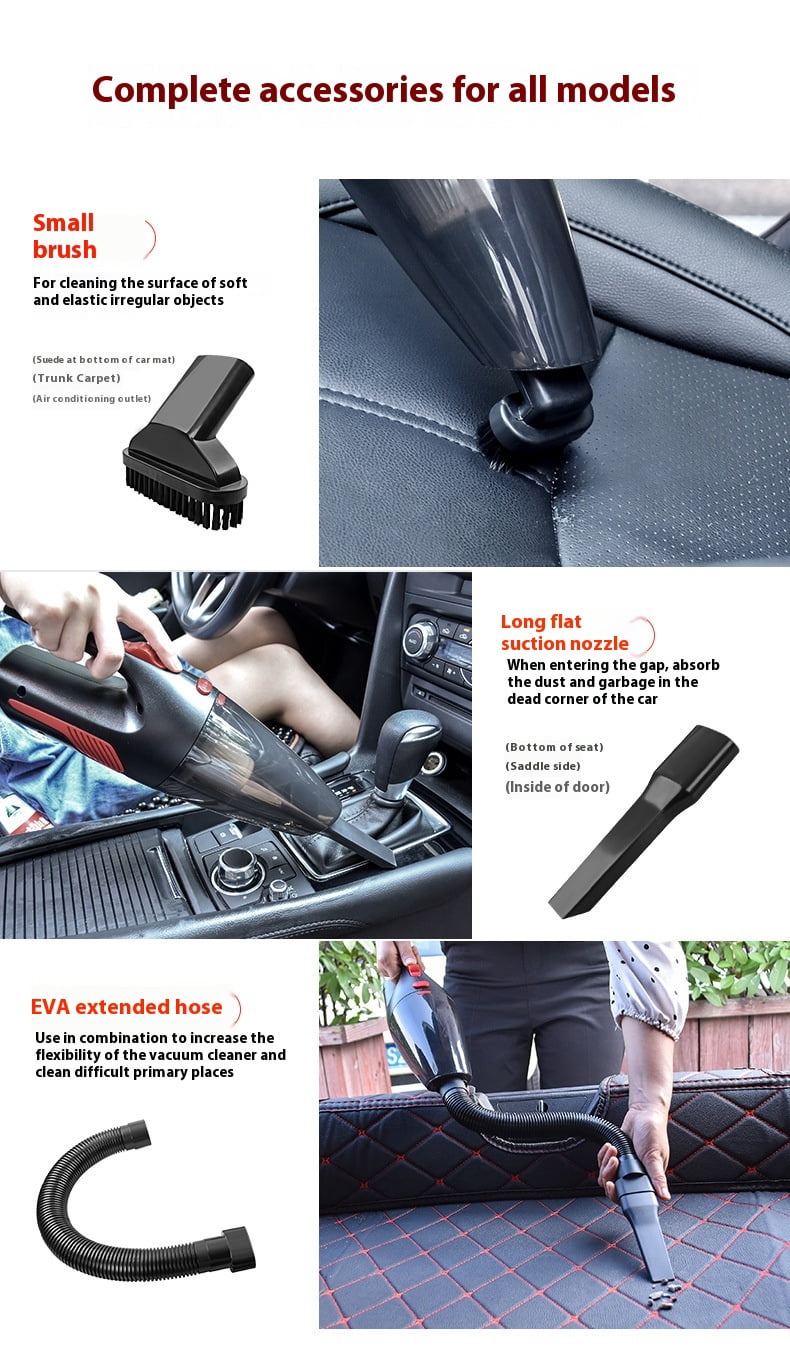 Car Vacuum Cleaner – High-Power Handheld Mini Vac with 12V Vehicle Power, Multi-Function Portable Auto Interior Cleaner