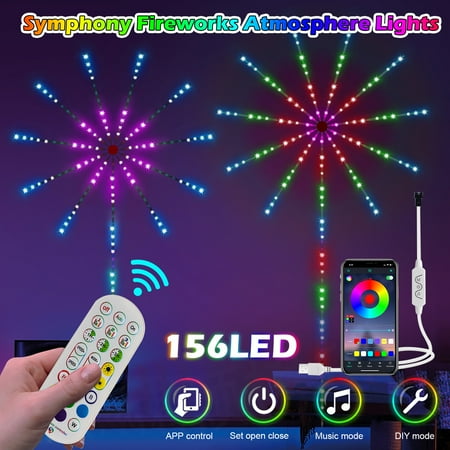 

Buyweek LED Firework Strip Lights Dream Color RGB Smart Music Sync APP & Remote Control