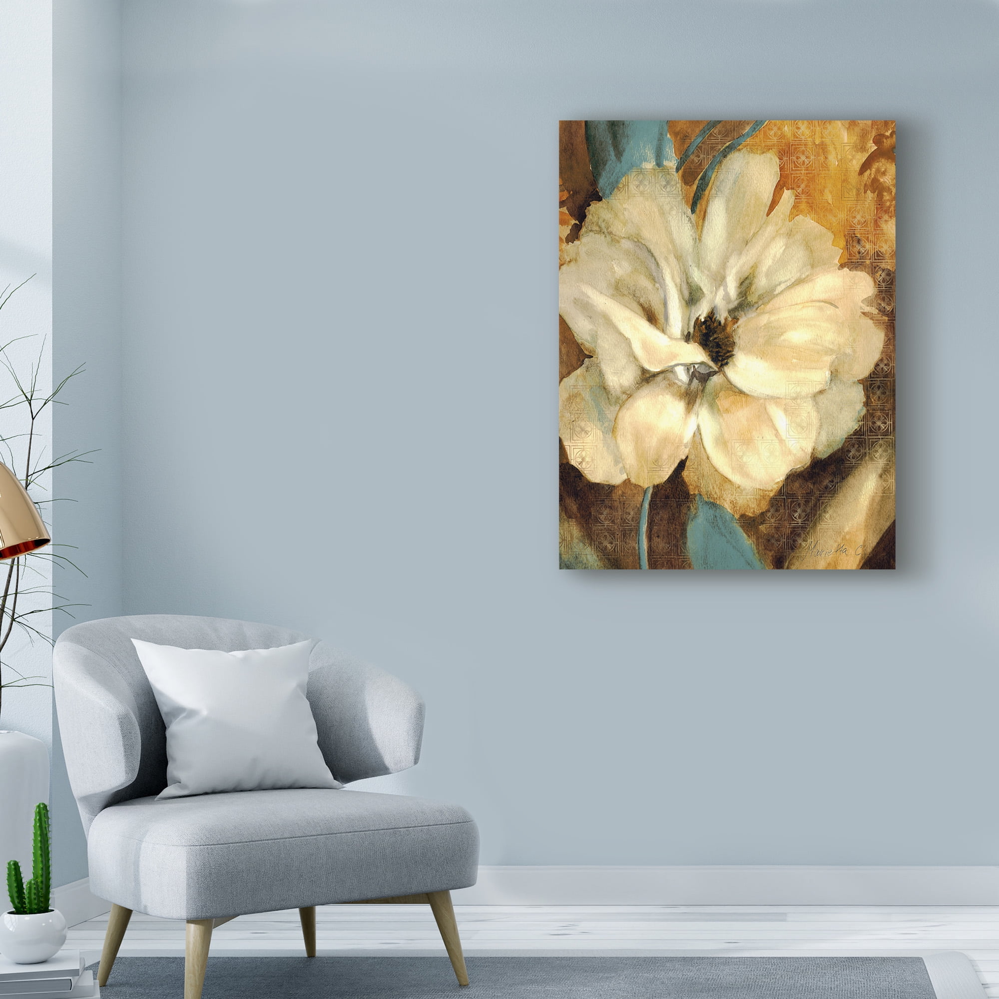 Trademark Fine Art 'Cream Flower Illustrations 1' Canvas Art by Marietta Cohen Art And Design