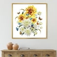 thumbnail image 2 of Designart 'Ancient Chrysanthemums and Sunflowers' Traditional Framed Canvas Wall Art Print, 2 of 5