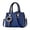 Dark Blue, variant on Stylago Womens Top Handle Satchel Plush Pendant Leather Handbags Purses Detachable Strap Work Message Tote Crossbody Bags Beige