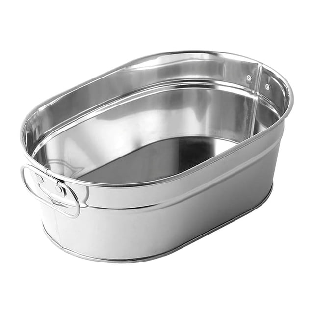 Stainless Steel Fries Bucket for Holding Snacks and Fried Chicken Portable with Handle Silver