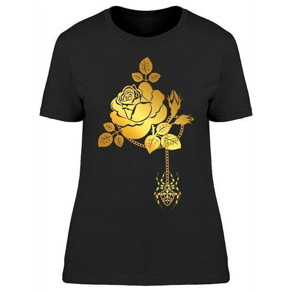 Rose Spider And Leaves T-Shirt Women -Image by Shutterstock, Female Small