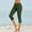 Army Green, variant on Yghzkop Women's Lace Trim Vent Capri Pants Elastic Crossover Waist Summer Yoga Pants Breathable Mesh Detailing Slim Fit office-to-Gym Versatile Outfit