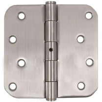 Stone Harbor Hardware Standard Hinge, Non-Removable Pin, 4 Inches, 5/8" Radius Corner, 2-Pack, Satin Stainless Steel