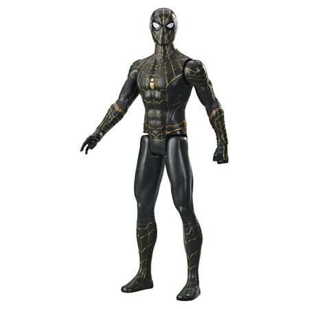 UPC: 5010993826254 | Marvel: Titan Hero Series Black and Gold Suit Spiderman Kids Toy Action Figure for Boys and Girls (4”)