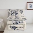 thumbnail image 5 of Erosebridal Navy Floral Line Art Full Size Comforter Sets,Elegant Botanical Sketch Bedding Comforter Set,3-Piece,1 Comforter and 2 Pillowcases,Light Gray Reversible, 5 of 7