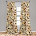 thumbnail image 2 of Floral Window Curtains, Watercolor Themed Print of Blooming Summer Dream Meadow Petals, Lightweight Decor 2-Panel Set with Rod Pocket, Pair of - 28"x84", Sepia Mustard and Pale Orange, by Ambesonne, 2 of 3