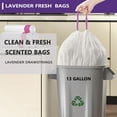 thumbnail image 3 of 13 Gallon Trash Bags Lavender Scented (100 Count), Tall Kitchen Drawstring Garbage Bags 10-13 Gallon, High Density Bags (White), 3 of 6