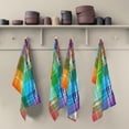 thumbnail image 5 of GZHJMY Rainbow Tie-dye Plaid Kitchen Towel, Dish Towels Quick Drying Tea Towels Absorbent Hand Towels for Kitchen Sink Dinner Table 28 x 18 Inches, Set of 1, 5 of 7