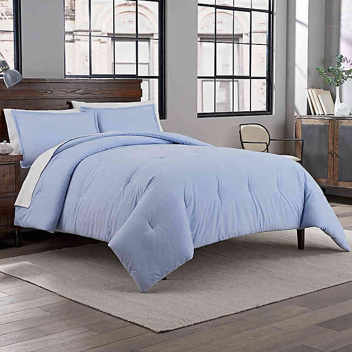 Garment Washed Solid Twin/Twin XL Comforter Set in Periwinkle - Walmart