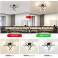thumbnail image 2 of Senhu Sputnik Chandelier Light Fixture Modern Sputnik Ceiling Lights Black and Gold Mid Century Sputnik Light Fixture, Semi Flush Mount, for Bedroom Kitchen Dining Room, 6 Lights, Bulbs Not Included, 2 of 8