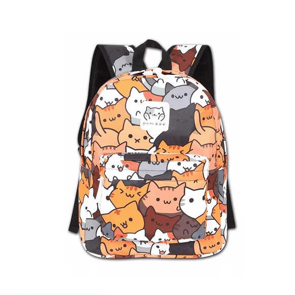 Mochila Con Estampado De Gato Lindo De Dibujos Animados marron