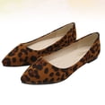 thumbnail image 4 of WORGEOUS Zapatos de leopardo de moda zapatos de tacón plano Ocio para mujeres damas (leopardo marrón, talla 38), 4 of 8