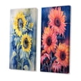 thumbnail image 3 of Designart "Yellow Blue Sunflower Golden Vibrant Sunflower Fields" Floral Wall Art Set Of 2 - Yellow Floral Gallery Set For Office Decor, 3 of 7