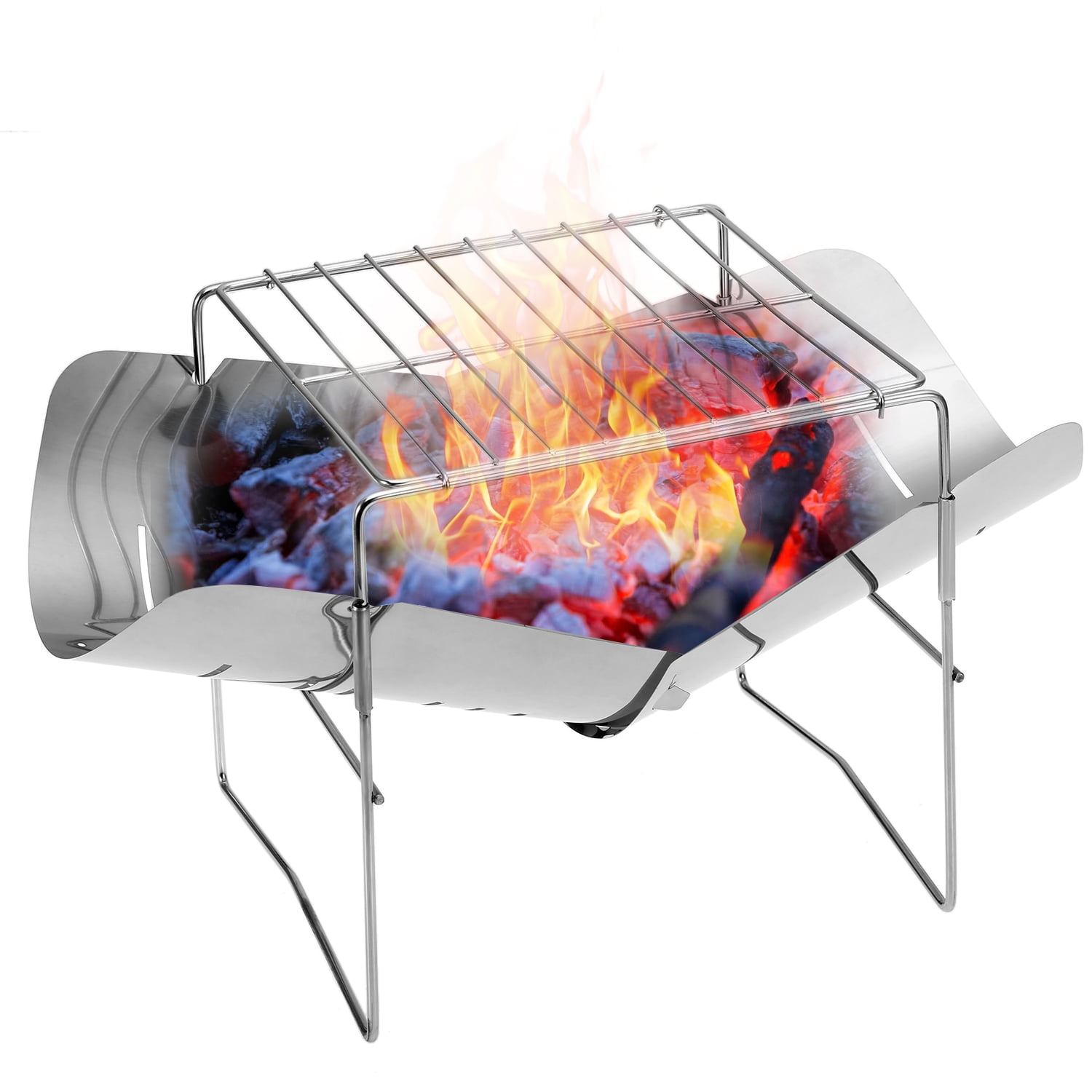 Grill Stainless Steel Barbecue Grill Camp Firepit Outdoor Camping