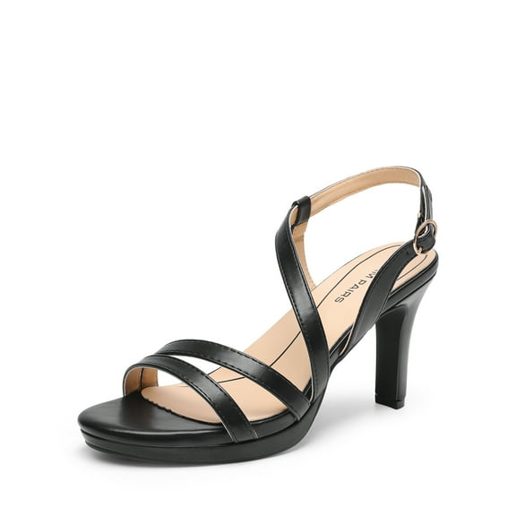 DREAM PAIRS Women's Platform Strappy Heels High Heeled Sandals Open Toe Comfortable Dressy Shoes with Adjustable Ankle Strap