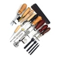 thumbnail image 5 of Herramienta de cuero, 19 unidades/juego de herramientas de punzonado para manualidades de cuero, costura de artesanía en cuero, tallado, ranuradora hecha a mano DIY, 5 of 5