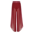 thumbnail image 3 of TTAO Kids Lyrical Dance Bottom Yoga Pants for Cha-cha Young Dancer Hiphop Outfit Contemporary Dance Wear Burgundy 6, 3 of 5