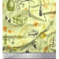 thumbnail image 1 of Soimoi polyester Crepe Fabric Jewelry,Bellies & Lipstick Fashion Print Sewing Fabric Yard 42 Inch Wide, 1 of 1