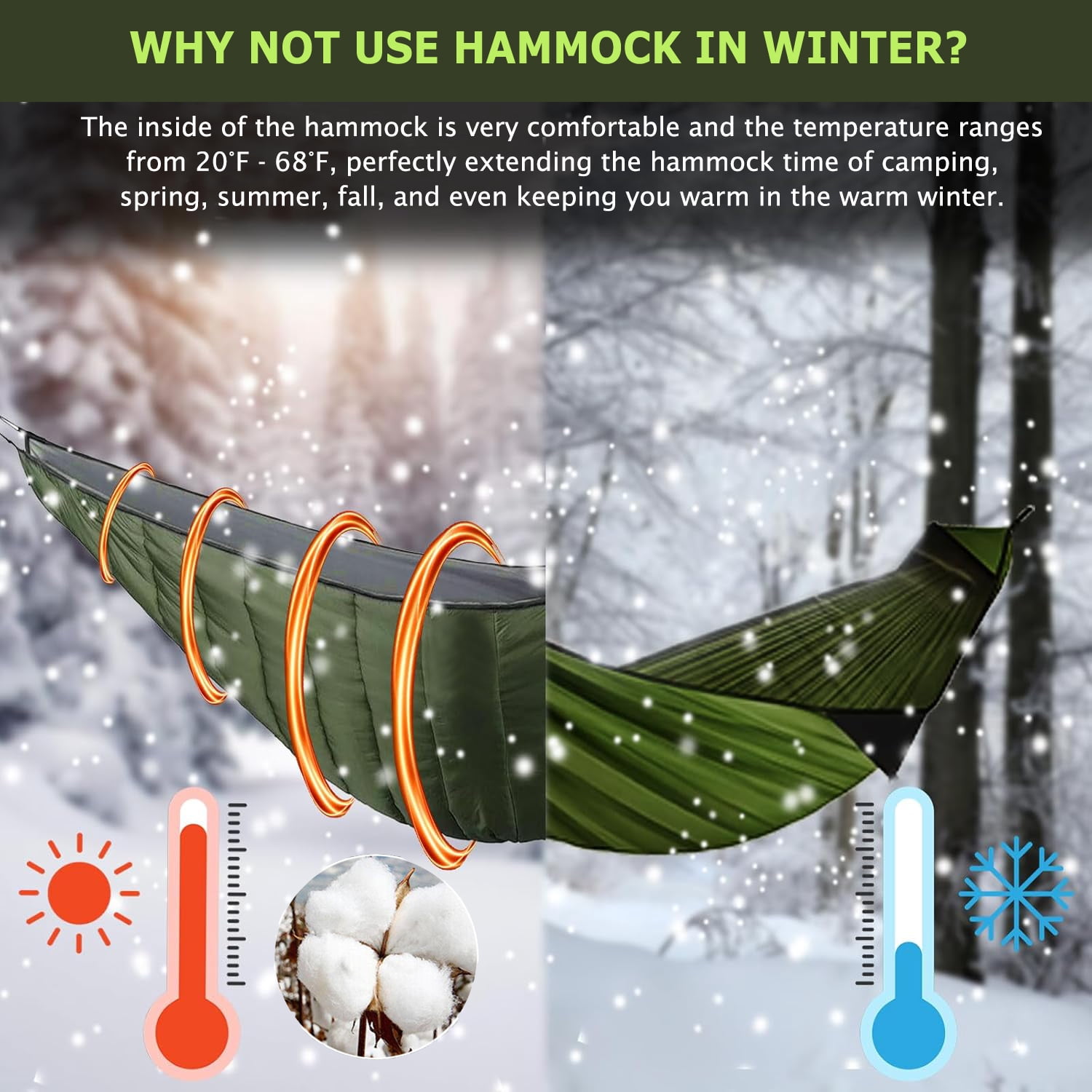 Ultralight Hammock Underquilt, Portable Large Single & Double Camping Quilt for Hammocks Great for Outdoor Hiking Backpacking Travel
