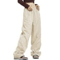 thumbnail image 2 of Womens Parachute Pants Cargo Trousers Elastic Waist Wide Leg Track Pants Y2k Clothing, 2 of 6