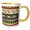 Yellow/White, variant on 3drose, Peru Pattern - Waves Diamonds and Stripes - Tan Yellow Brown Beige Green Red White South America, 15oz Two-tone Yellow Mug