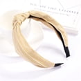 thumbnail image 2 of Diadema de tela a la moda para mujer, banda para el pelo con nudo cruzado, aro para el pelo con lazo (amarillo), 2 of 2