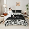 thumbnail image 4 of jejeloiu Inspirational Quote Theme Bedding Comforter Set,Wild Zebra Stripes Twin Comforter Sets,White Black Bedding Set For Girls Boys,Microfiber Bedroom Decor Reversible,2-Piece, 4 of 8