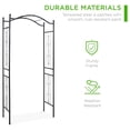 thumbnail image 3 of 92in Steel Garden Arch Arbor Trellis for Outdoor, Yard, Garden, Climbing Plants w/Decorative Wire Lattice - Black, 3 of 6