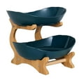 thumbnail image 1 of Xihbxyly Elegante Bandeja de Frutas, Soporte de Cerámica Multicapa para Aperitivos, Elegante Diseño de Marco de Madera, Fácil de Limpiar y Mantener, Ideal para Fiestas y Reuniones, Ideal Como Regalo, 1 of 6