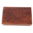 thumbnail image 5 of Ajuny Wooden Handcarved Decorative Jewelry Storage Box Flower Design Multipurpose Treasure Chest Keepsake Boxes Gifts 8x5 inch, 5 of 11