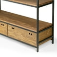 thumbnail image 5 of Alta Brown Pine Wood Display Shelf Etagere Metal Frame Bookcase with Drawers, 5 of 6