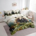 thumbnail image 3 of Homewish Safari Bear 7pcs Bedding Comforter Set For Female Men Adults,Lodge Cabin Queen Bedding Sets Super Cozy,Floral Flower Animal Queen Sheet Sets,Lightweight Room Decor,Reversible, 3 of 8